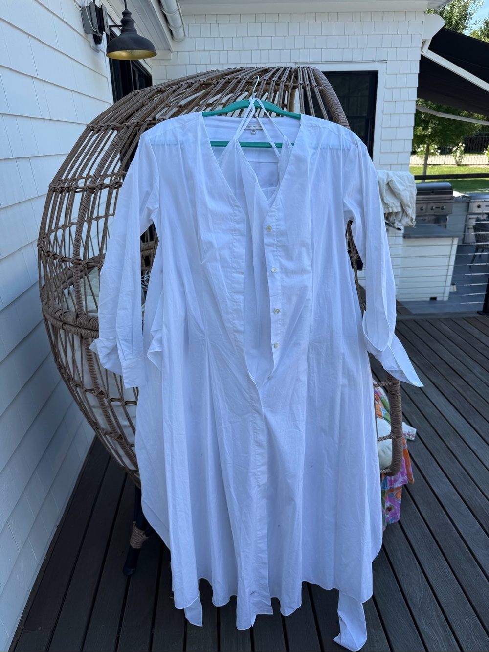 Rebecca Taylor White Button-Front Maxi Dress